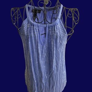 INC studded Bling Y2K Keyhole Periwinkle Top